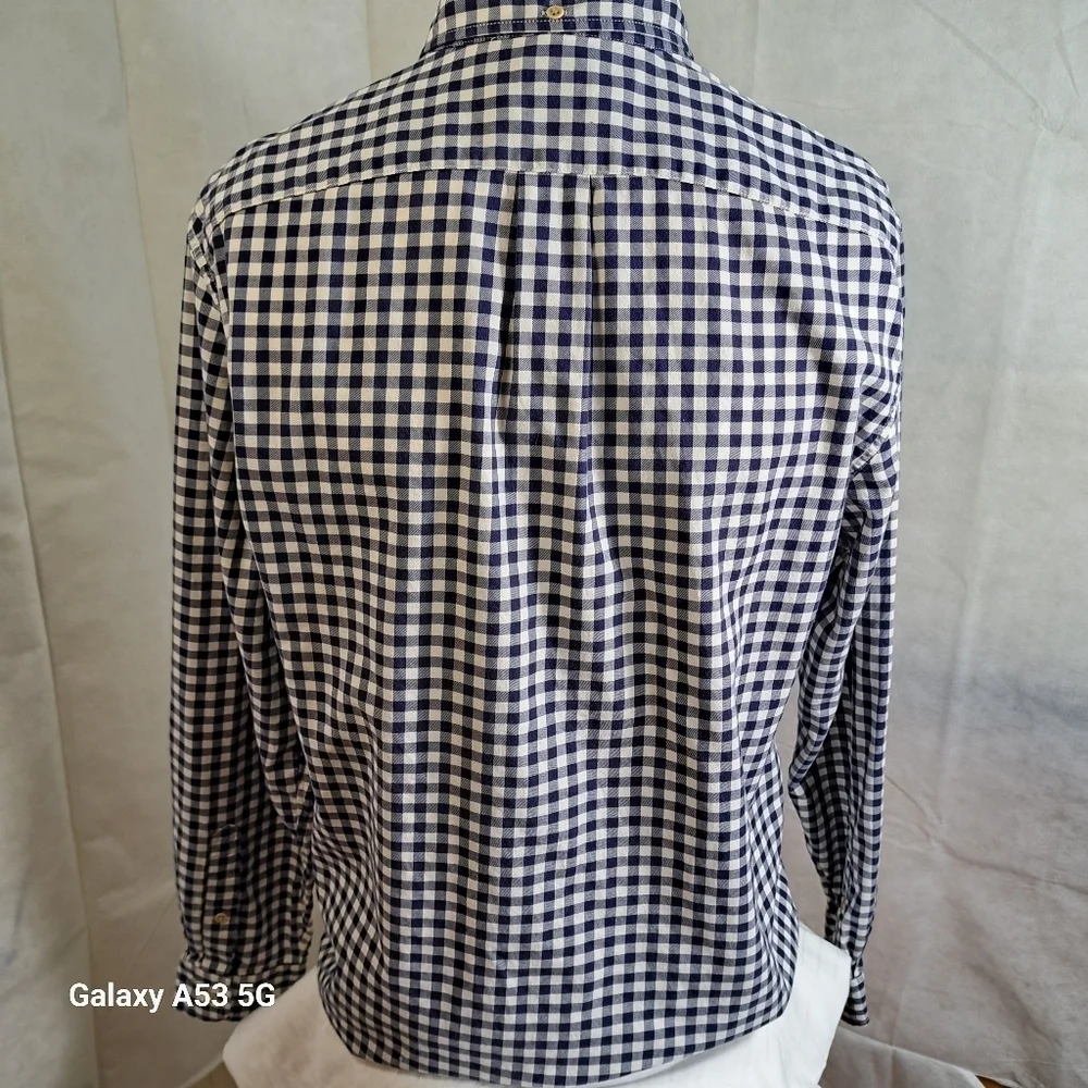 J. Crew Blue & White Long Sleeve Button Down Shirt Men's Size Medium